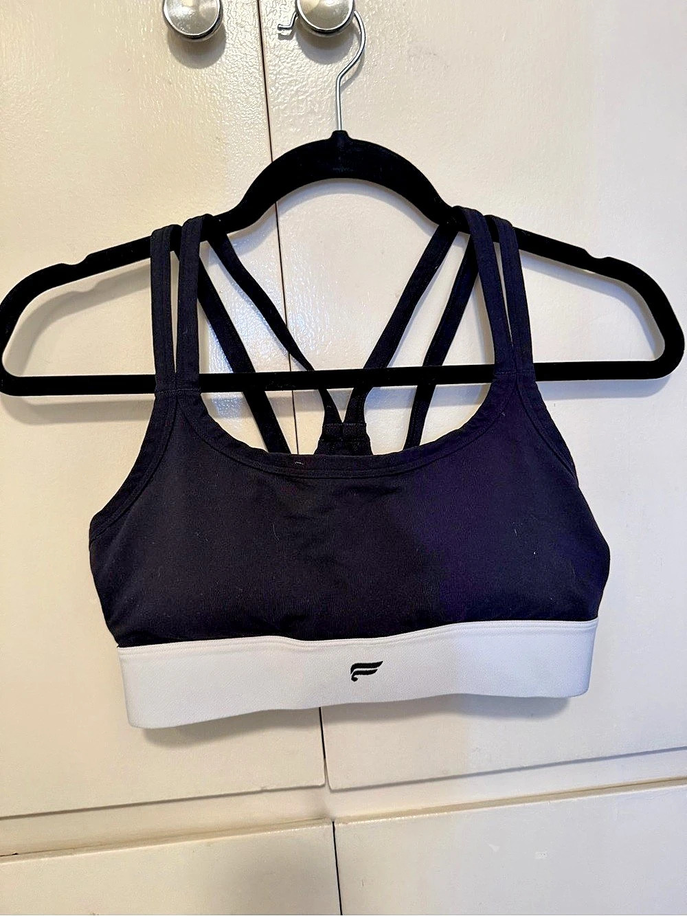 Fabletics No-Bounce High Impact Sports Bra Black & White